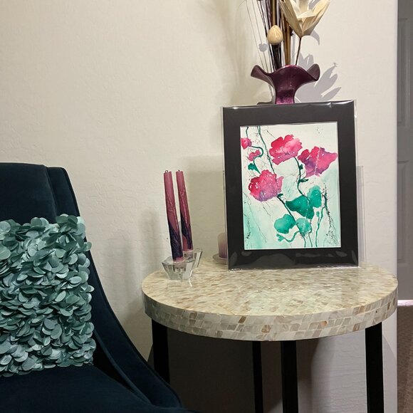 Abstract Wildflower Poppy Floral Original Watercolor Wall Art Painting - Picture 13 of 15